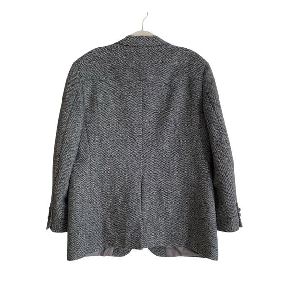 Vintage 60s Levi’s Gray Wool Tweed Single Breasted Western Formal Blazer Sz 46R - Picture 2 of 16